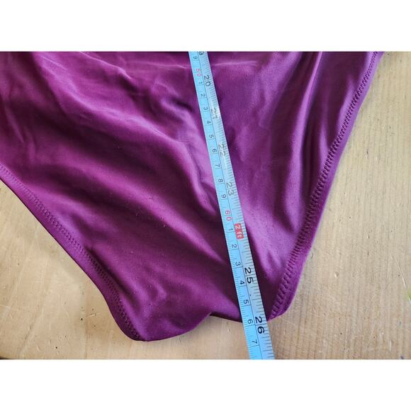 Small Purple Cupshe Crochet One Piece Bathing Suit Open Back Boho - Picture 6 of 8